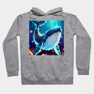 Cute Humpback Whale Drawing Hoodie